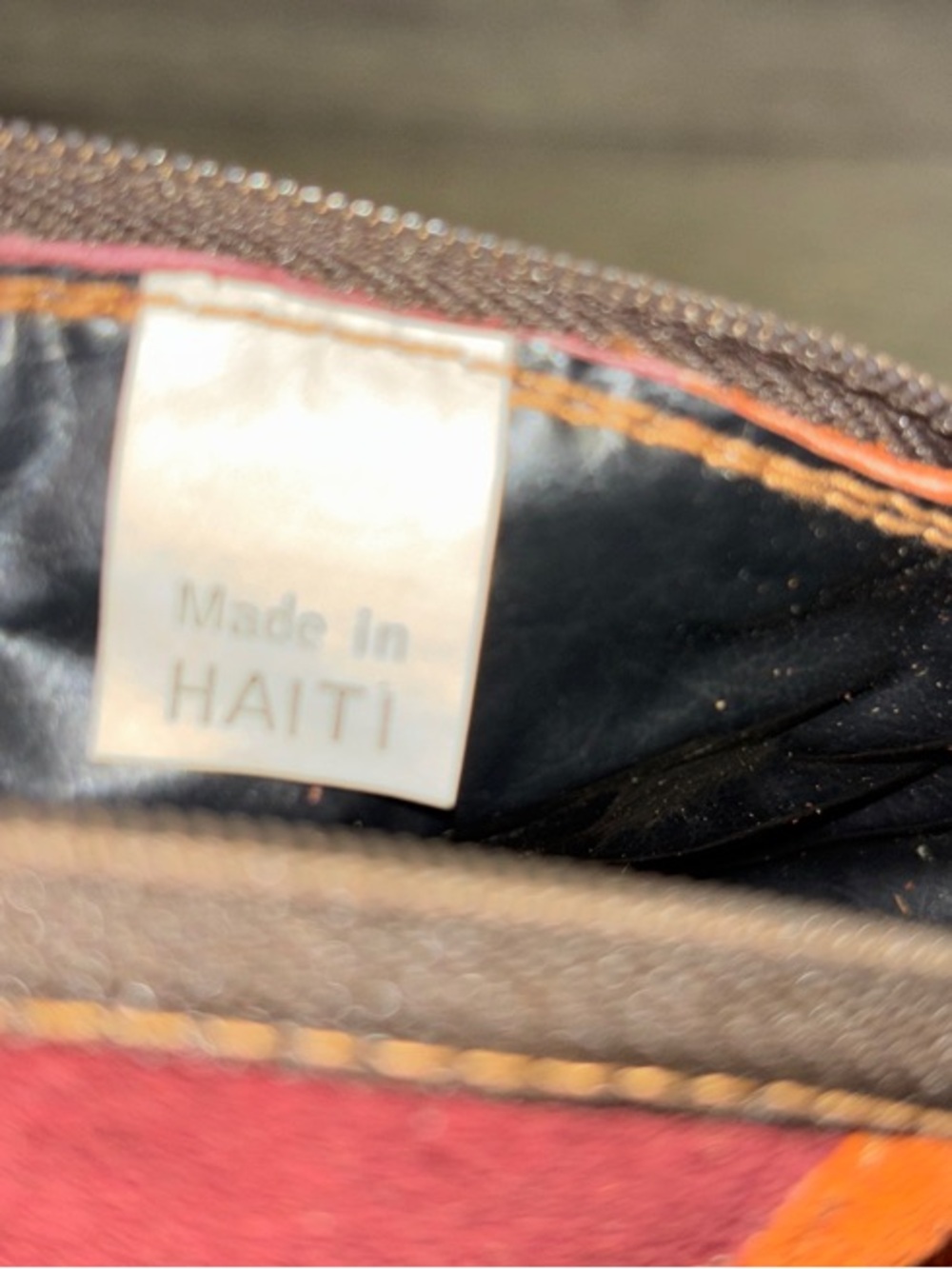 Vintage Suede Colorblock Coin Pouch in Mustard, Orange & Burgundy - Picture 6 of 6